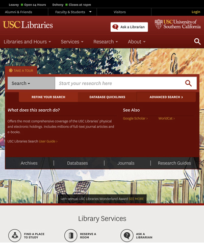 usc libraries redesign project